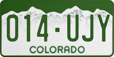 CO license plate 014UJY