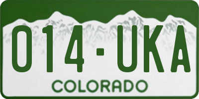 CO license plate 014UKA