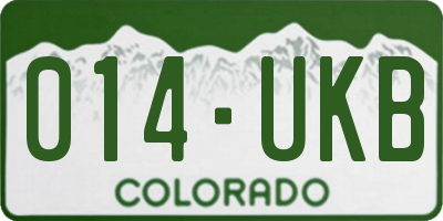 CO license plate 014UKB