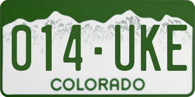 CO license plate 014UKE