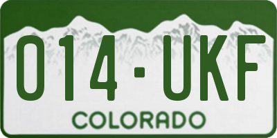 CO license plate 014UKF