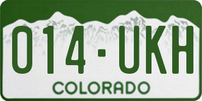 CO license plate 014UKH