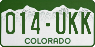 CO license plate 014UKK