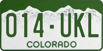 CO license plate 014UKL