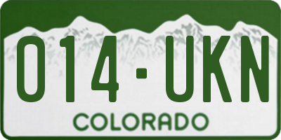 CO license plate 014UKN