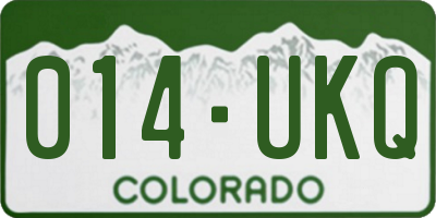 CO license plate 014UKQ