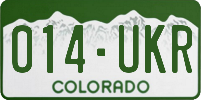 CO license plate 014UKR