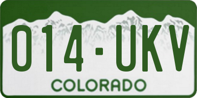 CO license plate 014UKV