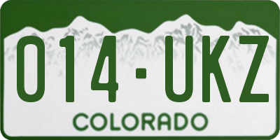 CO license plate 014UKZ