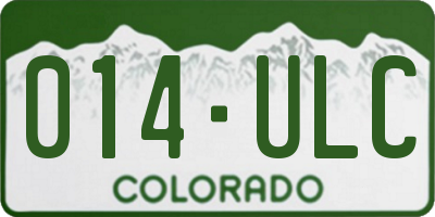 CO license plate 014ULC