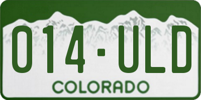 CO license plate 014ULD