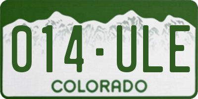 CO license plate 014ULE