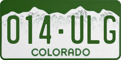 CO license plate 014ULG