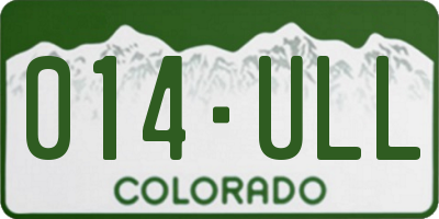 CO license plate 014ULL