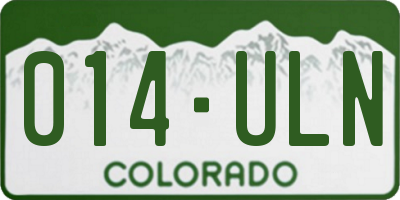 CO license plate 014ULN