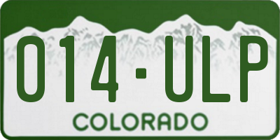 CO license plate 014ULP