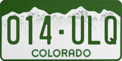 CO license plate 014ULQ