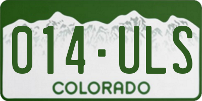 CO license plate 014ULS