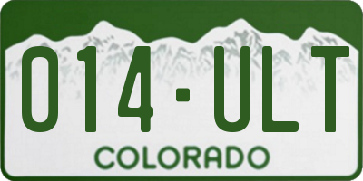 CO license plate 014ULT