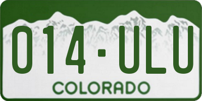 CO license plate 014ULU