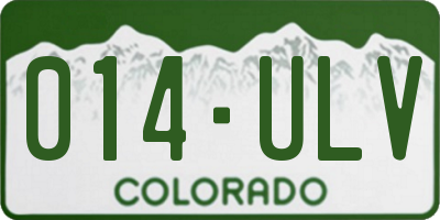 CO license plate 014ULV