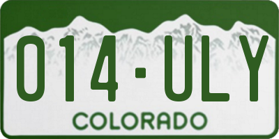 CO license plate 014ULY