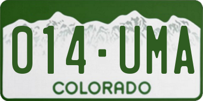 CO license plate 014UMA