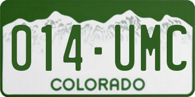 CO license plate 014UMC