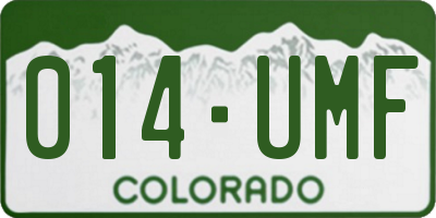 CO license plate 014UMF