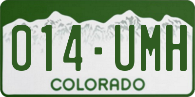 CO license plate 014UMH