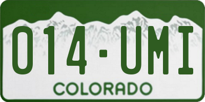 CO license plate 014UMI