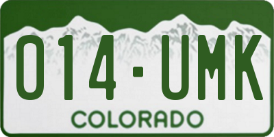 CO license plate 014UMK