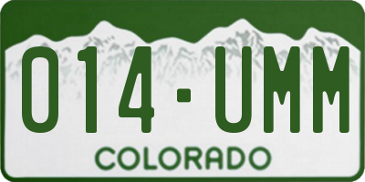 CO license plate 014UMM