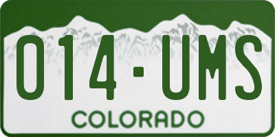 CO license plate 014UMS