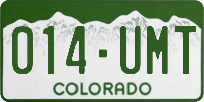 CO license plate 014UMT
