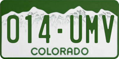 CO license plate 014UMV