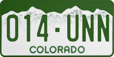 CO license plate 014UNN