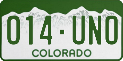 CO license plate 014UNO