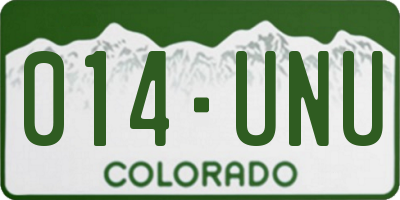 CO license plate 014UNU