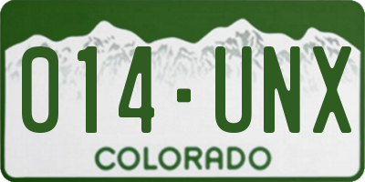 CO license plate 014UNX