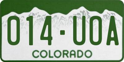 CO license plate 014UOA