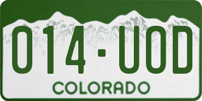 CO license plate 014UOD