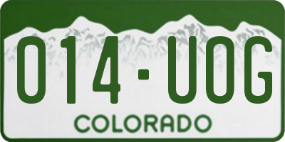 CO license plate 014UOG