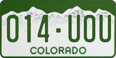 CO license plate 014UOU