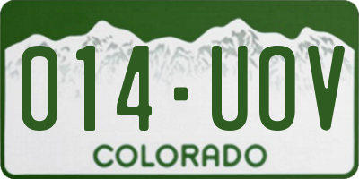CO license plate 014UOV