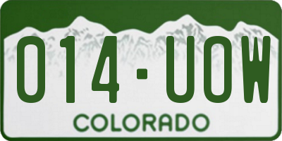 CO license plate 014UOW