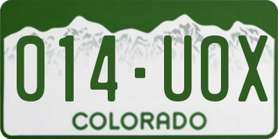 CO license plate 014UOX