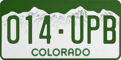 CO license plate 014UPB