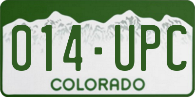 CO license plate 014UPC