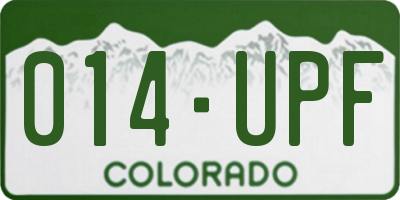 CO license plate 014UPF